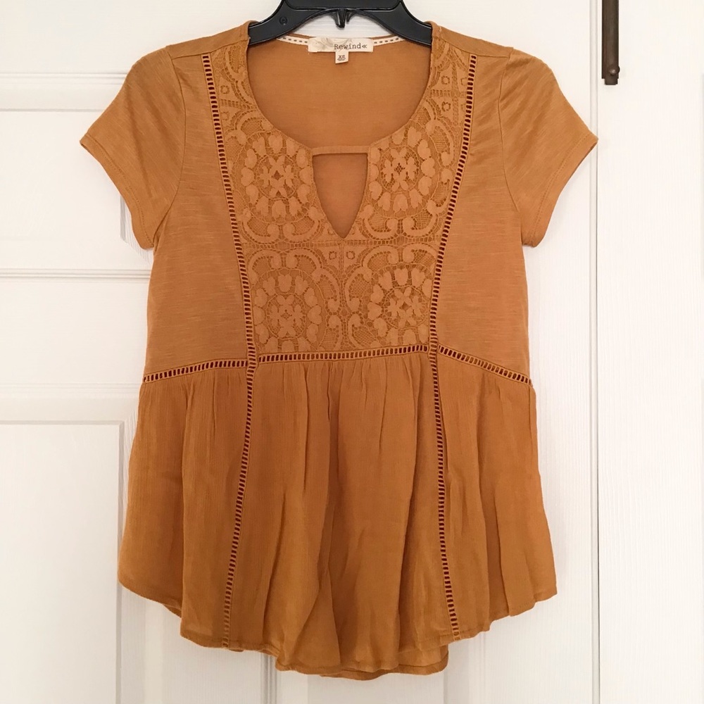 Beautiful Gold Lace Blouse
